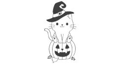 PUMPKIN WITH CAT HALLOWEEN