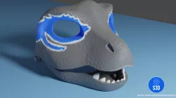 Raptor Dinosaur mask wearable with moving jaw