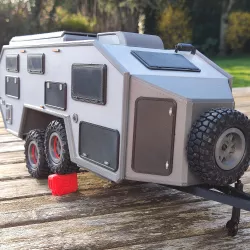 SCX24 mini crawler Bruder Exp6 expedition camping trailer caravan