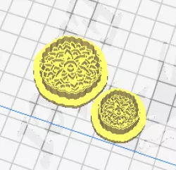 Set of 2 Mandala Polymer Clay Cutters and Stamps (4 pcs total)