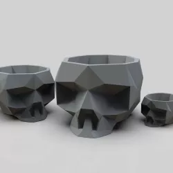 Skull pot lowpoly
