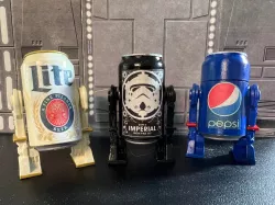 STAR WARS POP, BEER CAN ASTROMECH R2 DROID, CUSTOM ACTION FIGURE 1/18, 3.75"
