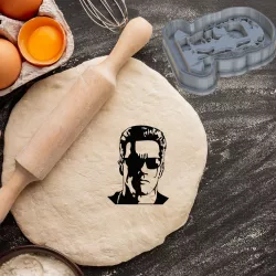 Terminator Arnold Schwarzenegger cookie cutter pastry dough biscuit sugar food