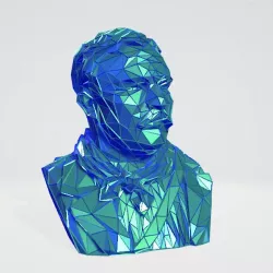 Theodore Roosevelt bust WIREFRAME VORONOI WIREMESH MESH