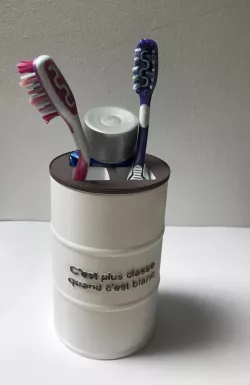 Toothbrush and toothpaste holder