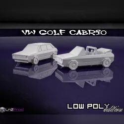 Vw golf mk1 cabrio low poly