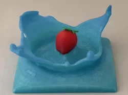 Water Drop Splash with Strawberry