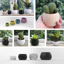 16 PLANTER POT SET - 4 DESIGNS IN 4 SIZES