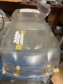 4 rotor itb's through bonnet 1/10 rc drift