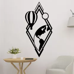 Balloon With Globe 2D Decor