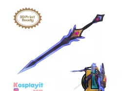 Battle Academia Leona Sword 3D Model Digital File - League of Legends Cosplay - Leona Cosplay - 3D Printing- 3D Print - LOL Cosplay