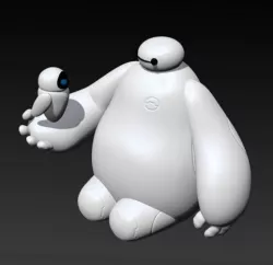 BAYMAX and EVA - BIG HERO 6 - WALL-E