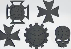 Black Templars Unit Icons Moulded Hard Transfers & Shoulder Pads