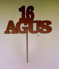Cake topper "Agus 16".