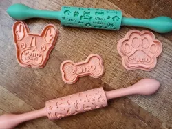 Cat and dog cookie roller