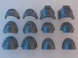(Chaos) Space Marine Shoulder Pads - World Eaters