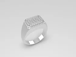 Chevalière with diamonds