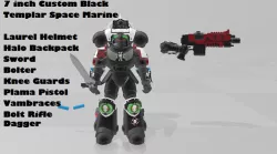 Custom 7 inch Black Templars Space Marine