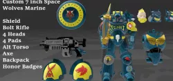 Custom 7 inch Space Wolves Marine
