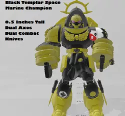 Custom 8.5 inch Black Templar Champion Space Marine