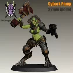 Cybork Pinup Miniature (Orc, Warhammer, 40k, Mini, DnD)