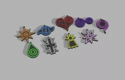 Digimon Emblemas (Keychain Optimizado para Impresión 3d) 9 models