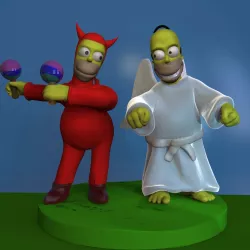 Evil Homer and Good Homer