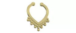 fake nose hoop with cross shaped flower FAKE NIPPLE PIERCING Female male Non-Piercing Body Jewellery Bondage Weight Female Chastity Device Nipple Restraints femJ-22 version 3d print cnc
