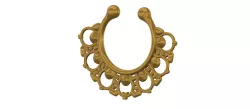 fake nose hoop with cross shaped flower FAKE NIPPLE PIERCING Female male Non-Piercing Body Jewellery Bondage Weight Female Chastity Device Nipple Restraints femJ-23 version 3d print cnc