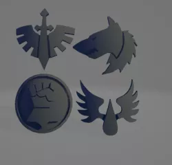 First Founding Space Marine Chapter Icons Moulded 'Hard Transfers'