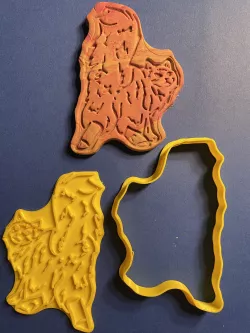 Fluffy cat butt cookie cutter
