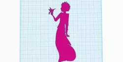 Girl silhouette with a hummingbird