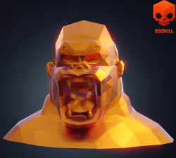 Gorilla Bust - Low Poly