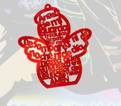 never drive faster than your guardian angel can fly keychain 3D Models