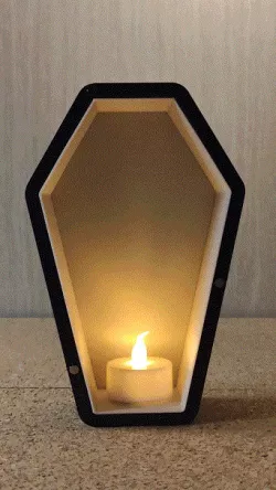 Happy Halloween coffin tealight
