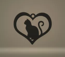 heart christmas ball cat / cat Christmas Ball
