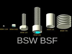 Library for British Standard Whitworth bolts and threads