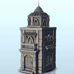 Medieval tower with a tiled roof (7) - Pirate Jungle Island Beach Piracy Caribbean Medieval terrain
