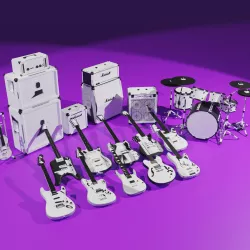 Mini guitars, amps and drums!
