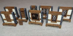 OpenLock Tudor S Windows with Cut Stone Pillars