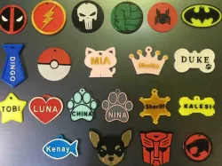Pack of personalised pet tags (key rings)
