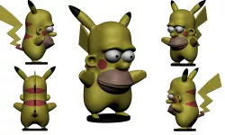 Pikachu Homer Simpson