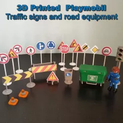 Playmobil traffic signs and road equipment set