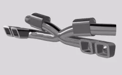 RC Drift Car Twin Exhaust System 1:10 Square Muffler