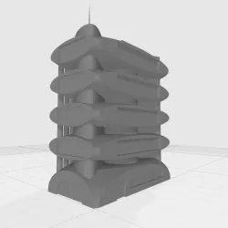 Retrofuturistic Mechwarrior / Battletech building