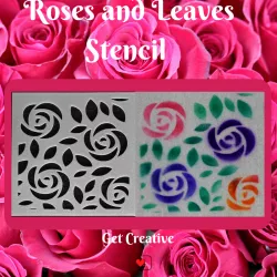 Roses and Leaves Stencil