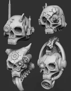 Servo Servant Skull Display Figures Bundle 1