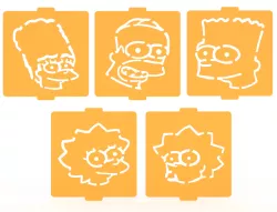 Simpsons stencil set of 5 for Coffee and Baking