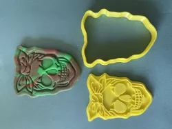 Skull with bandana cookie cutter