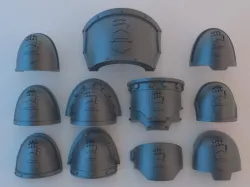 Space Marine Shoulder Pads - Iron Hands v1